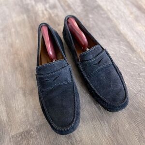 Massimo Dutti Blue Suede Loafers Slip-On Comfort